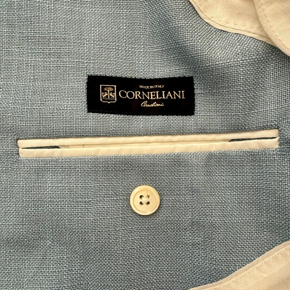 Corneliani Light Blue Silk-Blend Blazer , Size 52 (IT) - Picture 5 of 8
